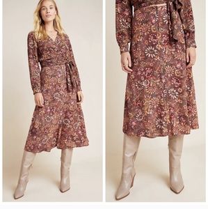Kachel x anthropologie floral long sleeve top maxi skirt matching set L 12